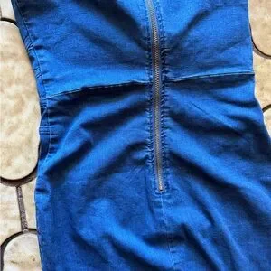 edikted denim dress Destinee Halter Mini – Blue Full Length Prom AU/UK Size:30/32 Satin Dress-dhl